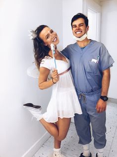 Halloween costumes for couples - cute DIY idea:  a dentist and the Tooth Fairy